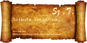 Szikula Tatjána névjegykártya